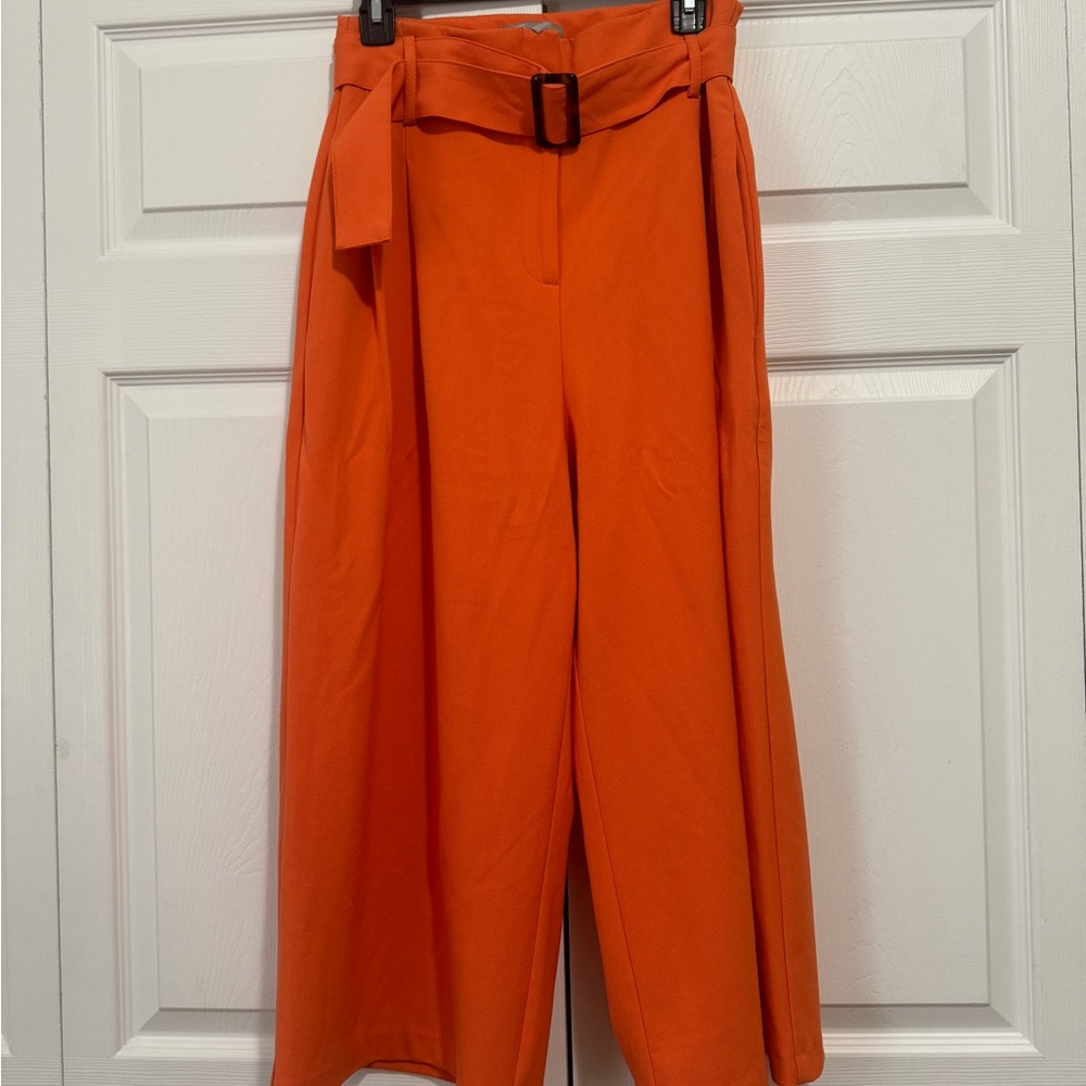 ASOS orange wide leg pants